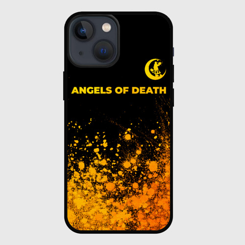 Чехол для iPhone 13 mini Angels of Death - gold gradient: символ сверху