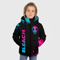Зимняя куртка для мальчиков 3D Bleach - neon gradient: надпись, символ - фото 2
