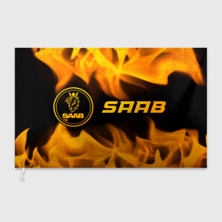 Флаг 3D Saab - gold gradient: надпись и символ