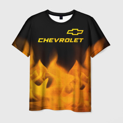 Мужская футболка 3D Chevrolet - gold gradient: символ сверху