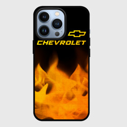 Чехол для iPhone 13 Pro Chevrolet - gold gradient: символ сверху