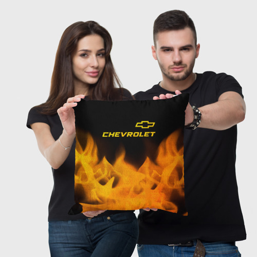 Подушка 3D Chevrolet - gold gradient: символ сверху - фото 3