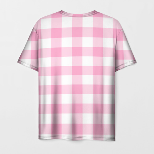 Мужская футболка 3D Барби лого розовая клетка, цвет 3D печать - фото 2
