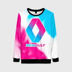 Женский свитшот 3D Renault neon gradient style