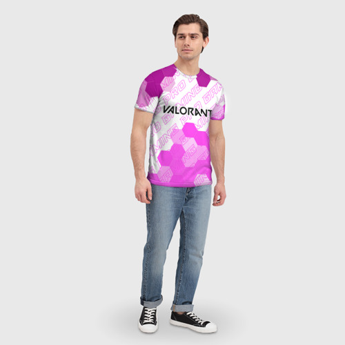 Мужская футболка 3D с принтом Valorant pro gaming: символ сверху, вид сбоку #3