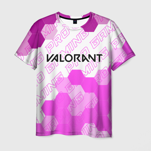 Мужская футболка 3D с принтом Valorant pro gaming: символ сверху, вид спереди #2