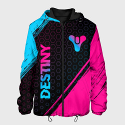 Мужская куртка 3D Destiny - neon gradient: надпись, символ