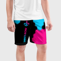Мужские шорты спортивные Saints Row - neon gradient: по-вертикали - фото 2