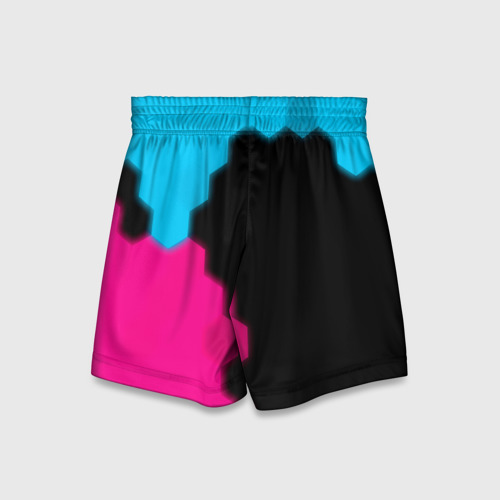 Детские спортивные шорты 3D Saints Row - neon gradient: по-вертикали, цвет 3D печать - фото 2