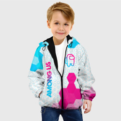 Детская куртка 3D Among Us neon gradient style: надпись, символ - фото 2