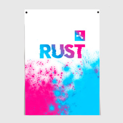 Постер Rust neon gradient style: символ сверху