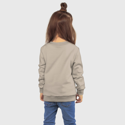 Детский свитшот хлопок Fox girl - pop art - neural network, цвет миндальный - фото 4