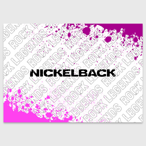 Поздравительная открытка Nickelback rock Legends: надпись и символ, цвет белый