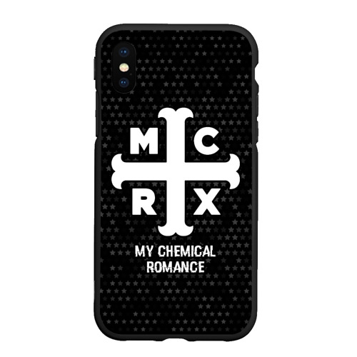 Чехол для iPhone XS Max матовый My Chemical Romance glitch на темном фоне