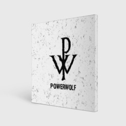 Холст квадратный Powerwolf glitch на светлом фоне