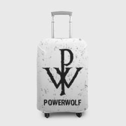 Чехол для чемодана 3D Powerwolf glitch на светлом фоне