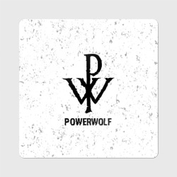 Магнит виниловый Квадрат Powerwolf glitch на светлом фоне