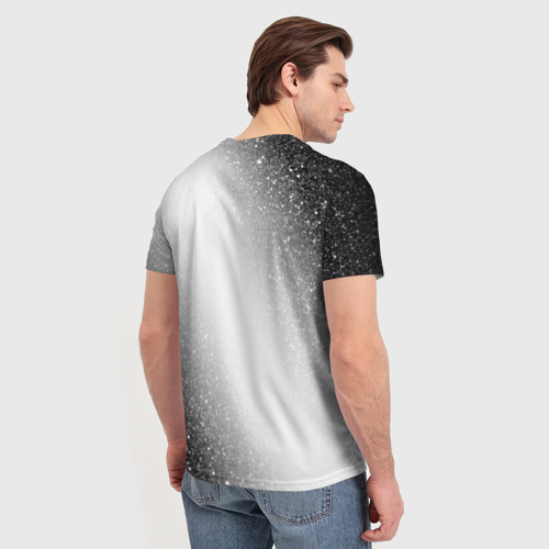 Мужская футболка 3D с принтом In Flames glitch на светлом фоне: надпись, символ, вид сзади #2