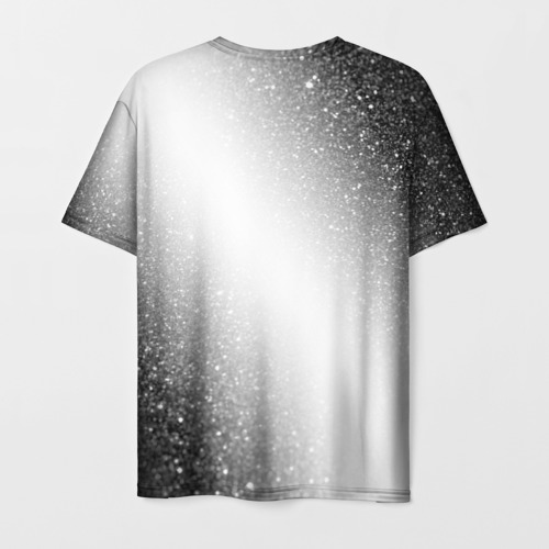 Мужская футболка 3D с принтом In Flames glitch на светлом фоне: надпись, символ, вид сзади #1