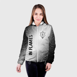 Женская куртка 3D In Flames glitch на светлом фоне: надпись, символ - фото 2