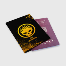 Обложка для паспорта матовая кожа The Offspring - gold gradient - фото 2