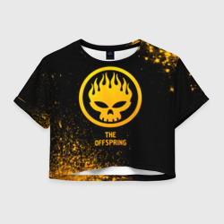 Женская футболка Crop-top 3D The Offspring - gold gradient