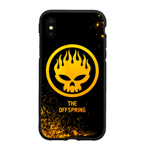 Чехол для iPhone XS Max матовый The Offspring - gold gradient
