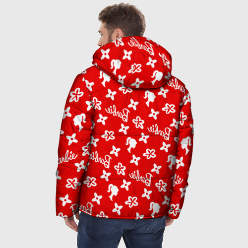 Мужская зимняя куртка 3D Барби паттерн красный, цвет черный - фото 4