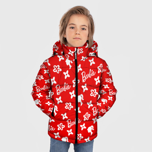 Зимняя куртка для мальчиков 3D Барби паттерн красный, цвет черный - фото 3