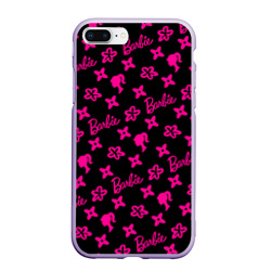 Чехол для iPhone 7Plus/8 Plus матовый Барби паттерн черно-розовый