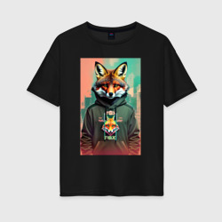 Женская футболка хлопок Oversize Dude fox - urban style