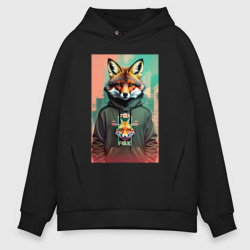 Мужское худи Oversize хлопок Dude fox - urban style