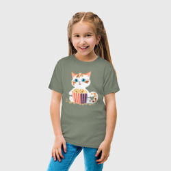 Детская футболка хлопок Котенок с попкорном - фото 2