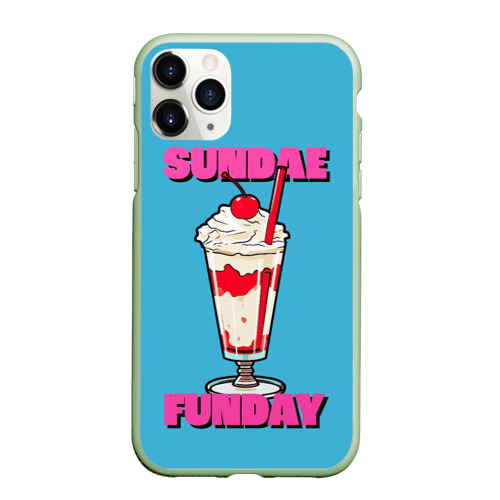 Чехол для iPhone 11 Pro матовый Мороженое - Фаст фуд, цвет салатовый
