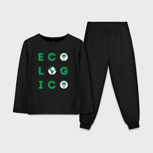 Детская пижама с лонгсливом хлопок Ecologic, цвет черный