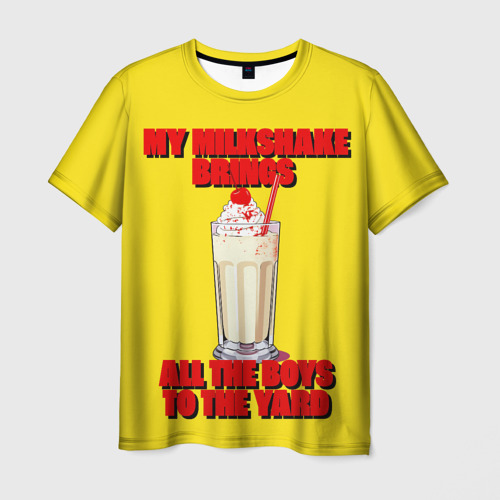 Мужская футболка 3D Молочный коктейль - Фаст Фуд, цвет 3D печать