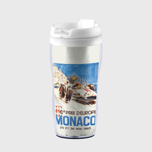 Термокружка-непроливайка Монако - Гран-при, цвет белый
