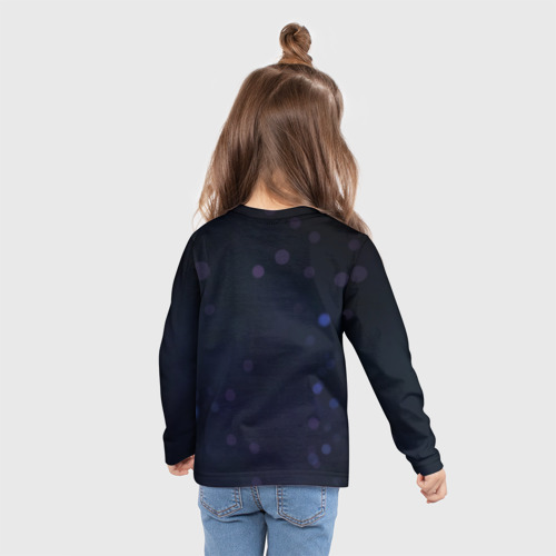Детский лонгслив 3D с принтом АйЮ и звёздное небо, вид сзади #2