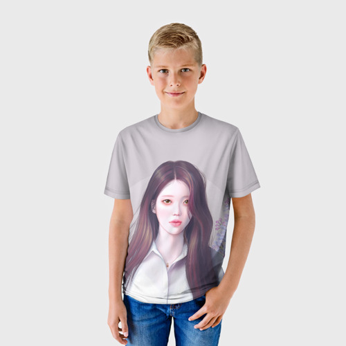 Детская футболка 3D АйЮ в цыетах - IU, цвет 3D печать - фото 3