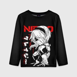 Детский лонгслив 3D Nier Automata - черный и красный