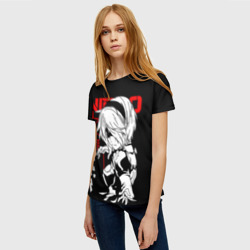 Женская футболка 3D Nier Automata - черный и красный - фото 2