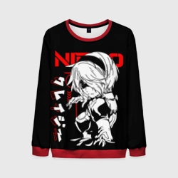 Мужской свитшот 3D Nier Automata - черный и красный