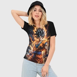 Женская футболка 3D Slim Сон Гоку - драгонболл - фото 2