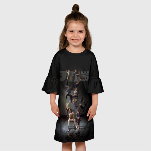 Детское платье 3D с принтом Дорама Начало: все персонажи, вид сбоку #3