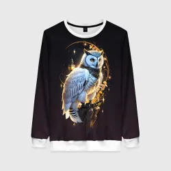 Женский свитшот 3D Снежная сова