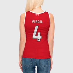 Женская майка 3D Вирджил ван Дейк Ливерпуль форма 23-24 домашняя - фото 2