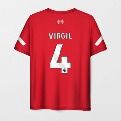 Мужская футболка 3D Вирджил ван Дейк Ливерпуль форма 23-24 домашняя