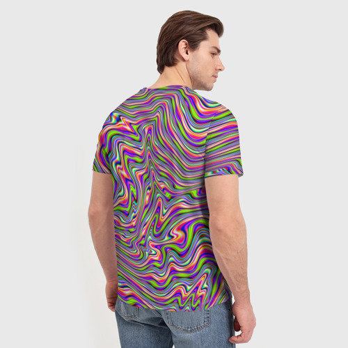Мужская футболка 3D В полоску Триппи, цвет 3D печать - фото 4