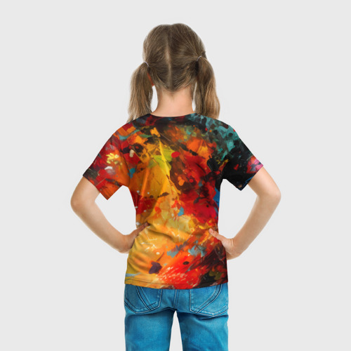 Детская футболка 3D с принтом Клоун девушка, вид сзади #2