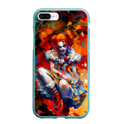 Чехол для iPhone 7Plus/8 Plus матовый Девушка в страшном гриме клоуна - живопись